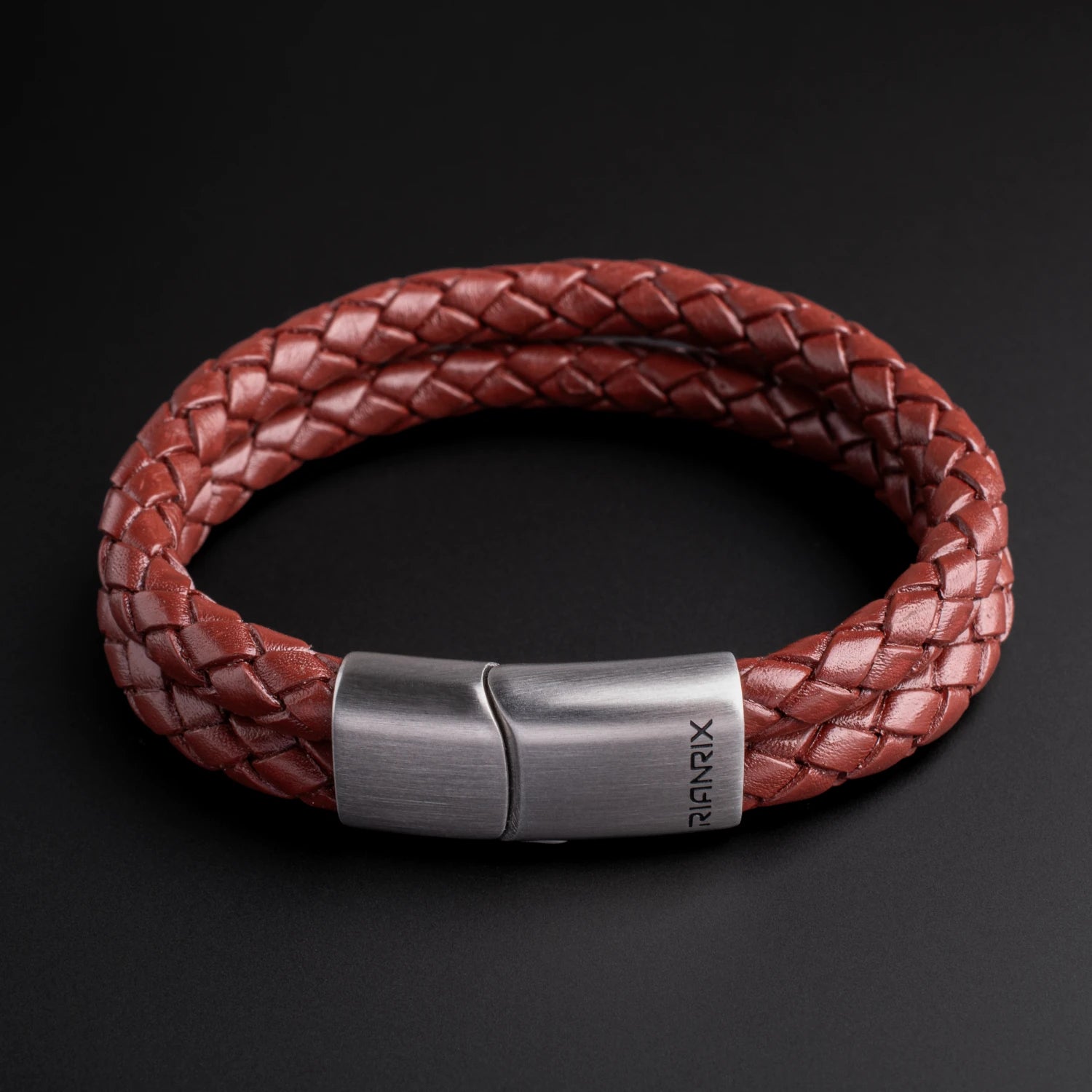 Beckett - 6mm Premium Double-Layer Leather Bracelet ( Saddle Brown )