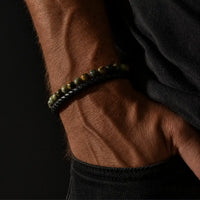 Caleb - Leather bracelet with African Turquoise stone