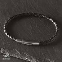Cole - 4mm bolo genuine leather bracelet in black