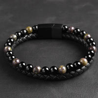 Draco - Leather bracelet with dragon blood stone