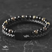 Draco - Genuine leather bracelet with dragon blood stone