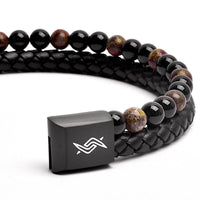 Draco - Genuine leather bracelet with dragon blood stone