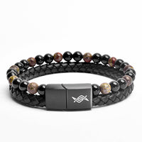 Draco - Genuine leather bracelet with dragon blood stone