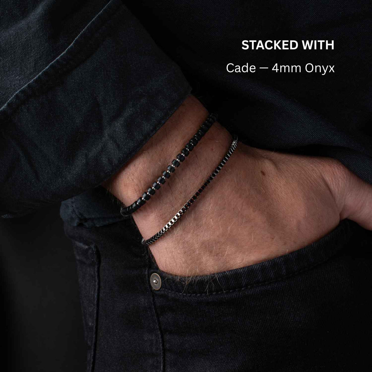 Flint — 3mm Gunmetal Box Chain Bracelet