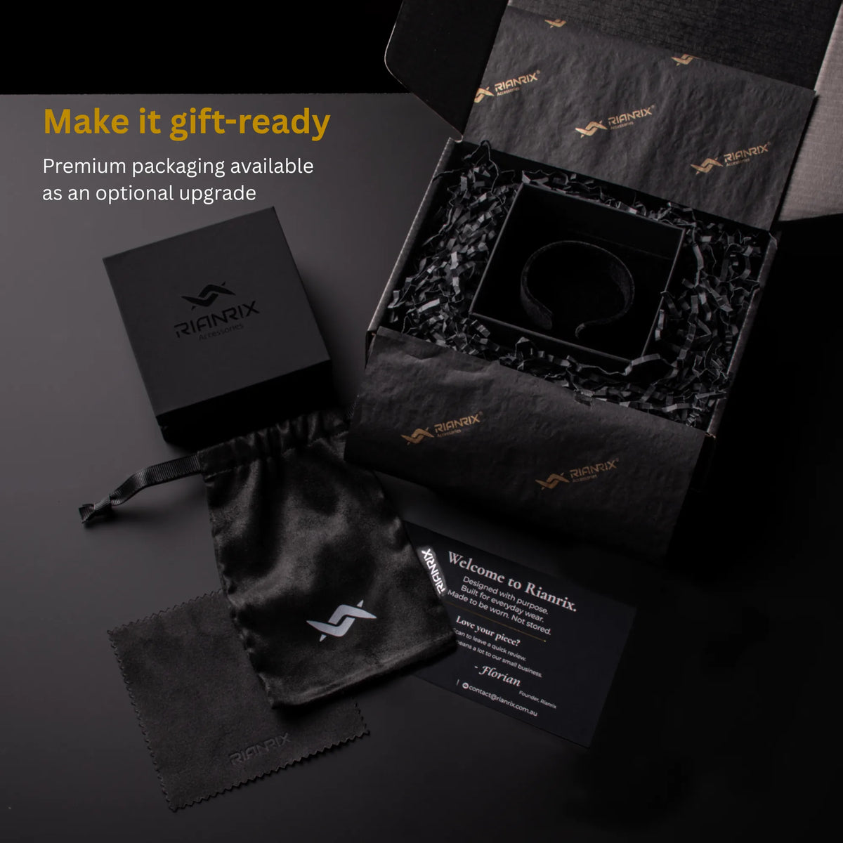 Onyx — Leather Bracelet with Onyx Stone