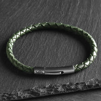 Hale - 4mm super soft Nappa leather bracelet in olive green