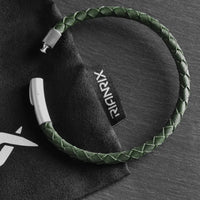 Hale - 4mm super soft Nappa leather bracelet in olive green