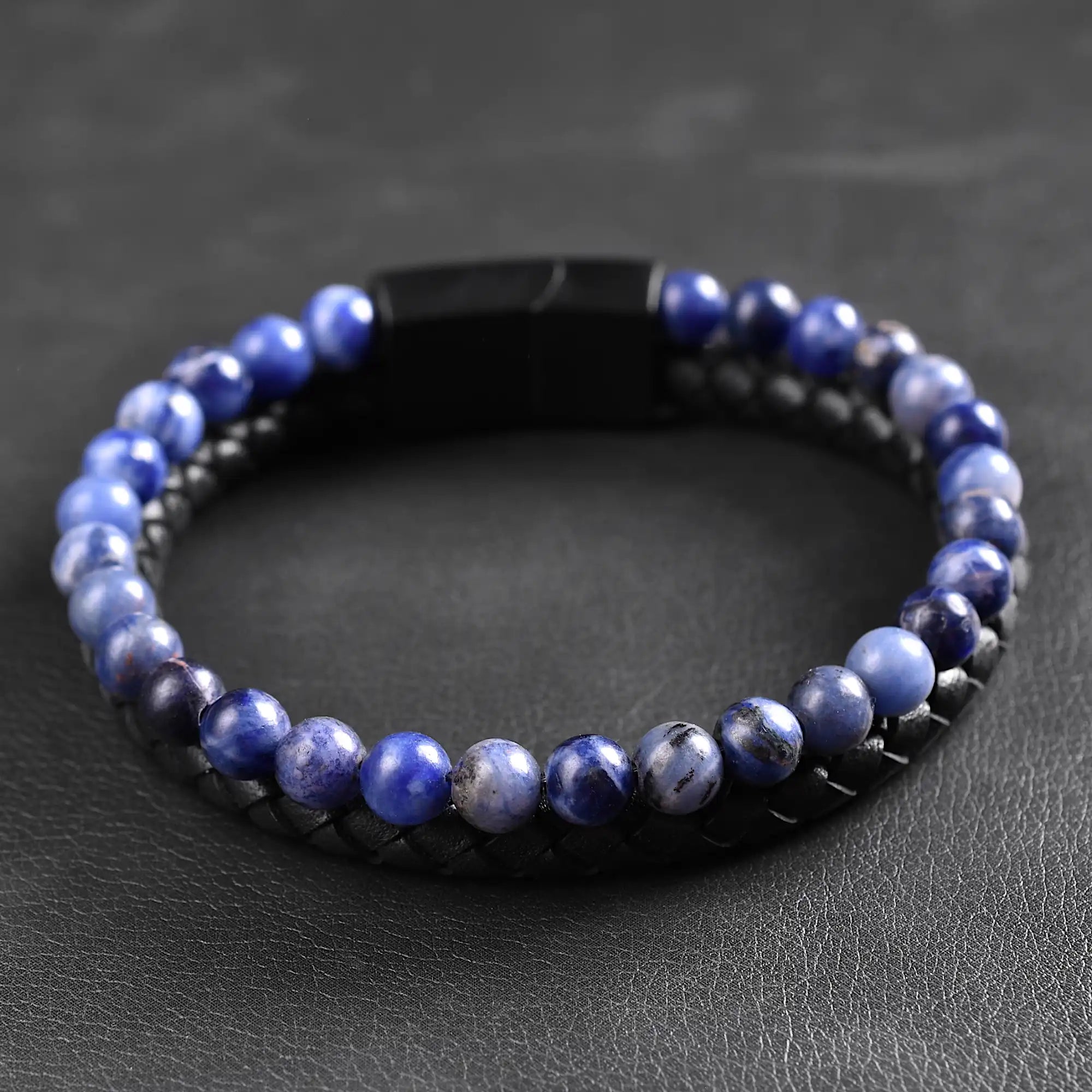 Julian - Leather bracelet with Sodalite stone