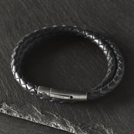 Lennox - 4mm super soft Nappa leather bracelet in classic black