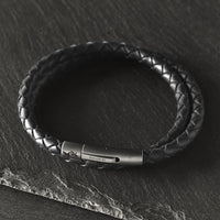 Lennox - 4mm super soft Nappa leather bracelet in classic black