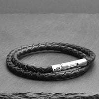 Lennox - 4mm super soft Nappa leather bracelet in classic black