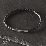 Liam - 4mm bolo genuine leather bracelet in dark brown
