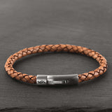 Lukas - 6mm bolo genuine leather bracelet in antique light brown