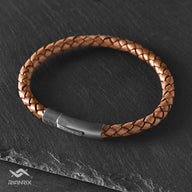 Lukas - 6mm bolo genuine leather bracelet in antique light brown