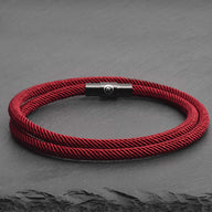 Mars - 4mm doube-layer Milan rope bracelet in wine red