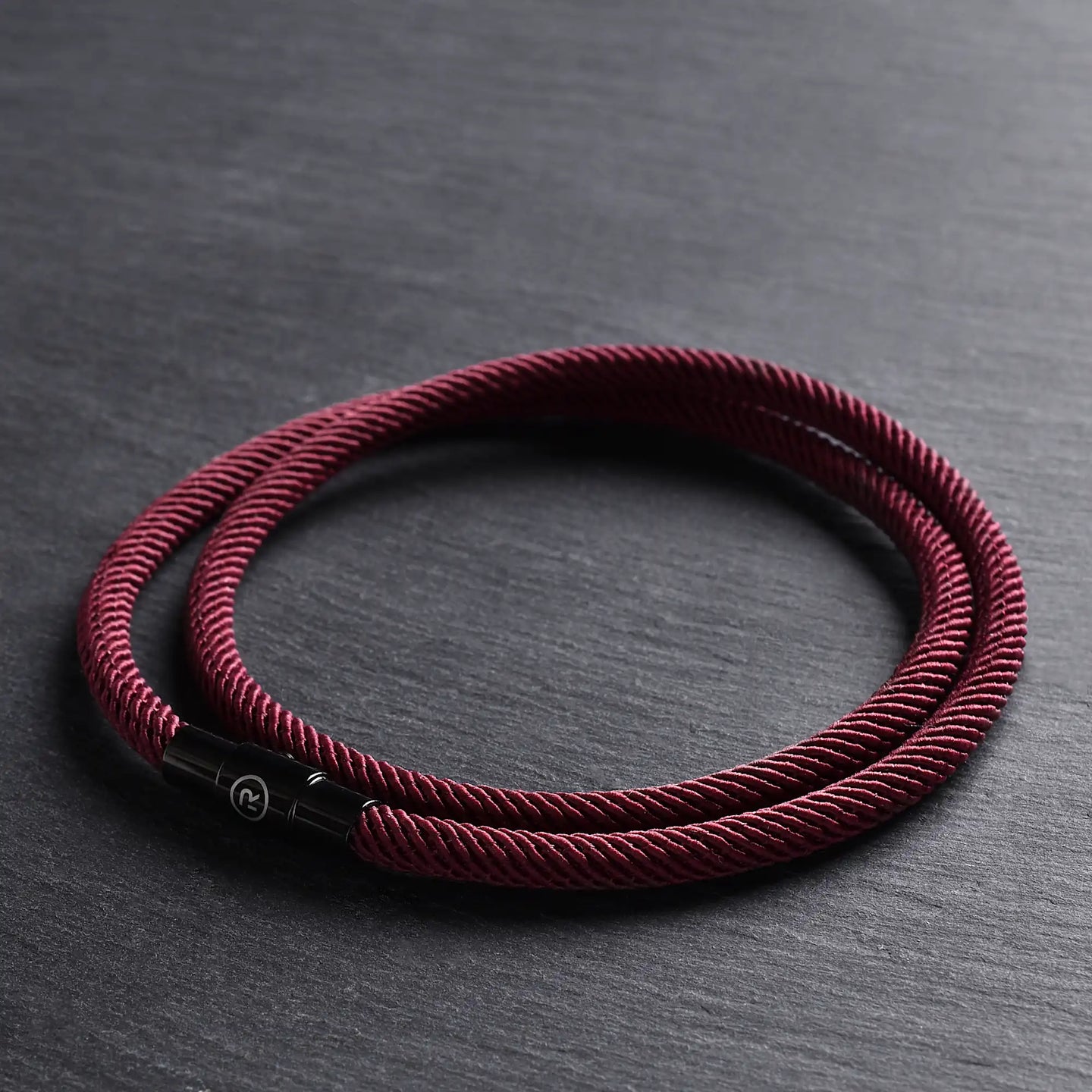 Mars - 4mm doube-layer Milan rope bracelet in wine red