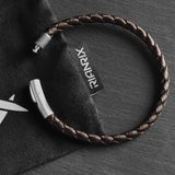 Miles - 4mm super soft Nappa leather bracelet in dark brown