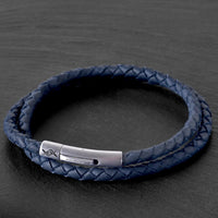 Navarre - 4mm super soft Nappa leather bracelet in dark blue