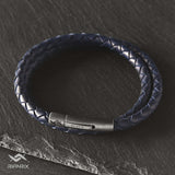 Navarre - 4mm super soft Nappa leather bracelet in dark blue