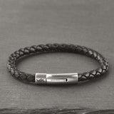 Nightfall - 6mm Nappa leather bracelet in classic black