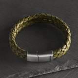 Ranger – 6mm Premium Double-Layer Leather Bracelet (olive green)