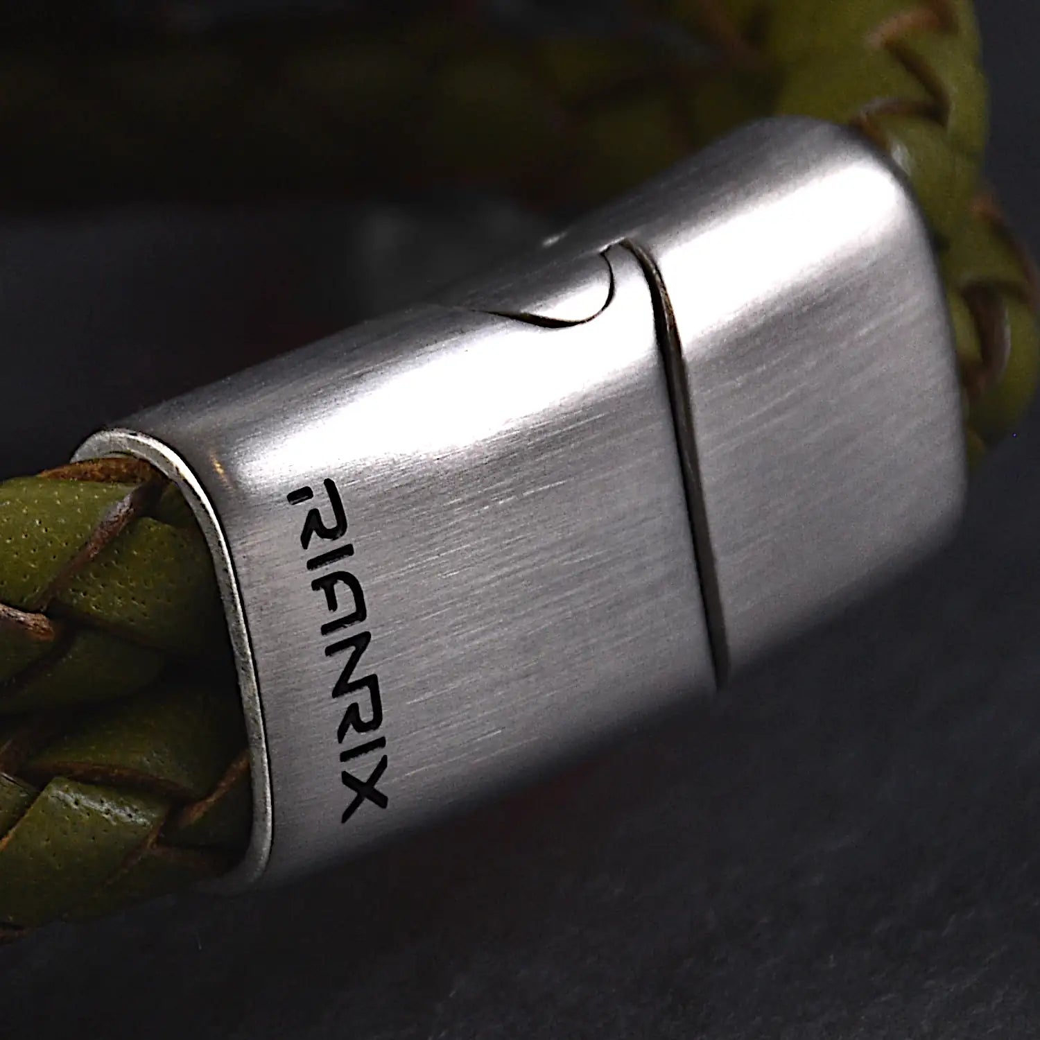 Ranger – 6mm Premium Double-Layer Leather Bracelet (olive green)