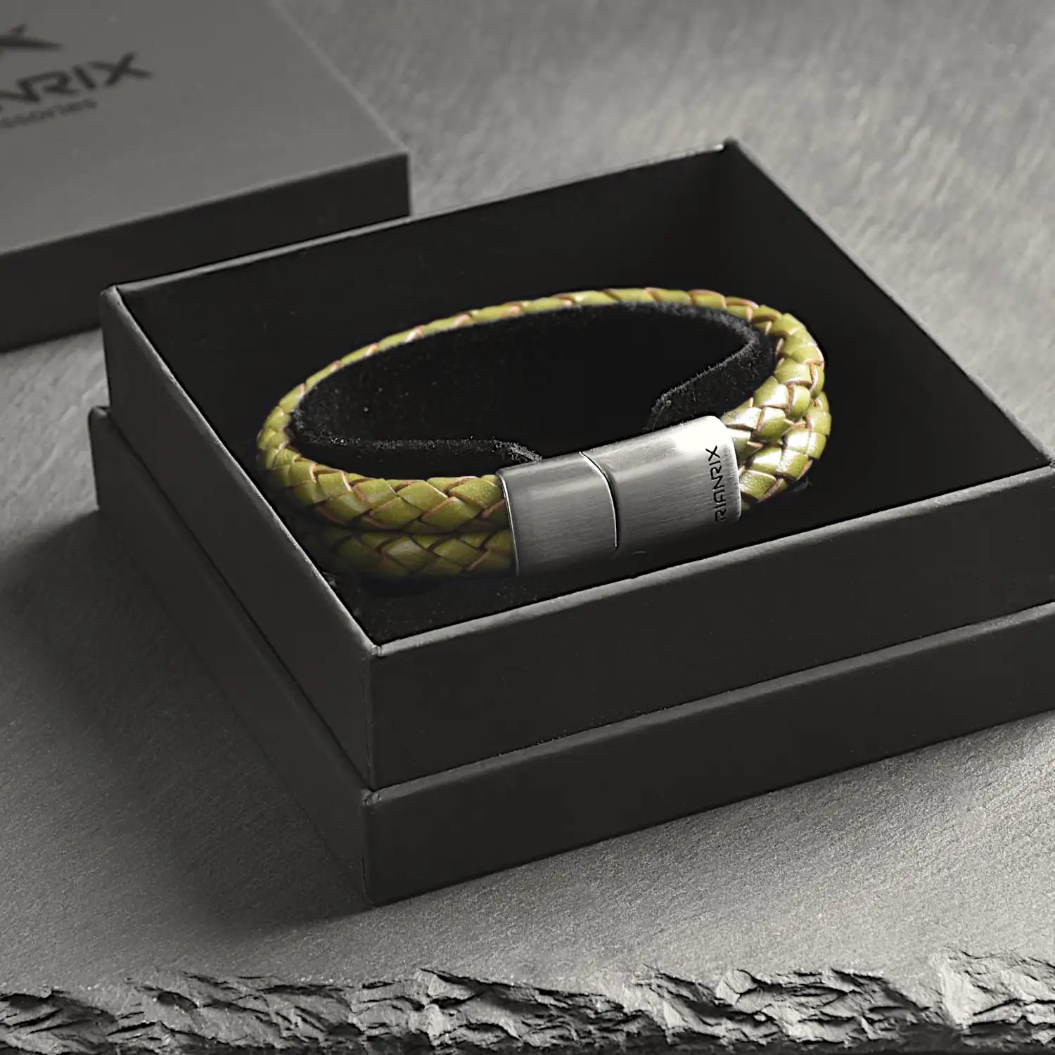 Ranger – 6mm Premium Double-Layer Leather Bracelet (olive green)