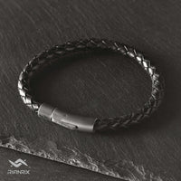 Raven - 6mm bolo genuine leather bracelet in classic black