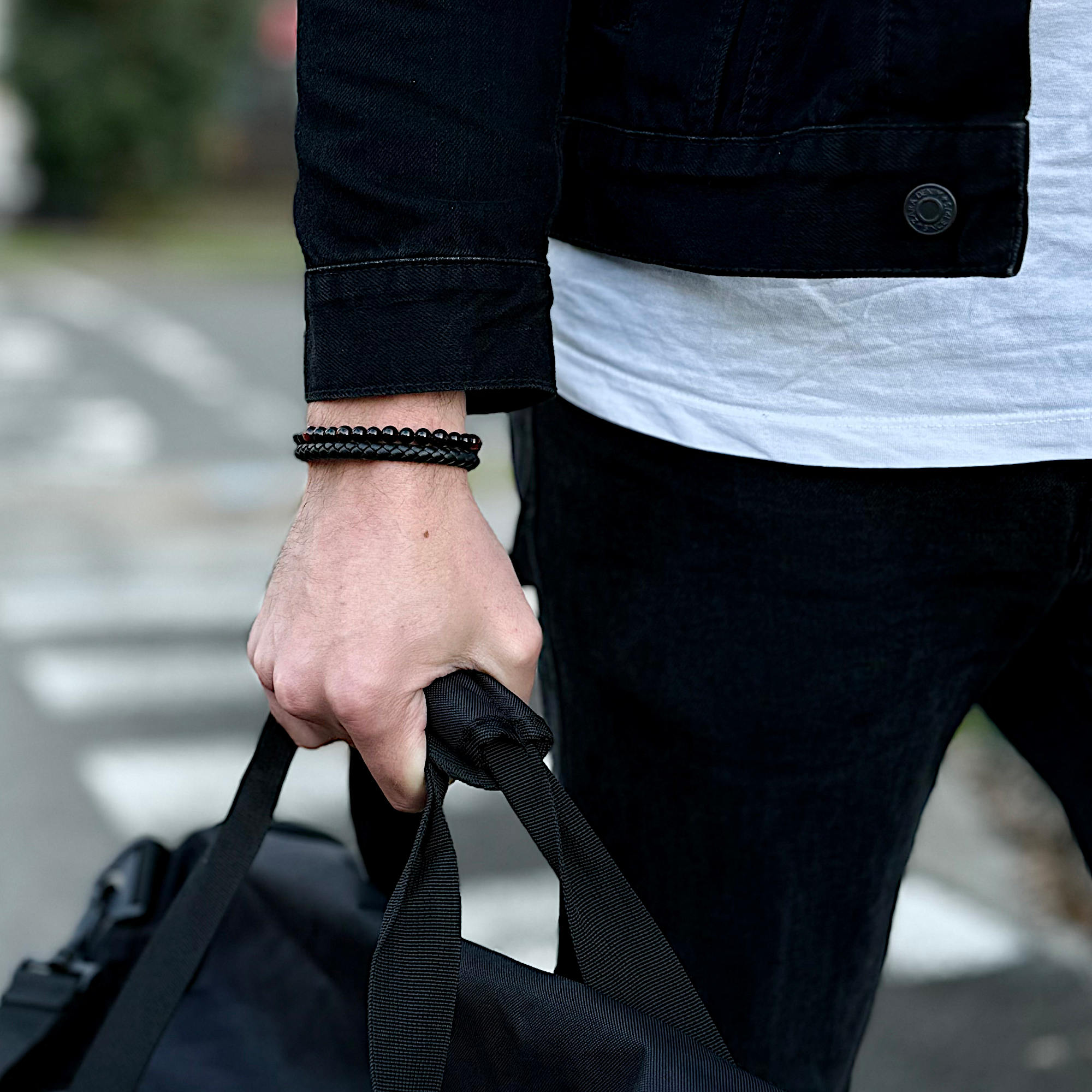 Redeye - Genuine leather bracelet with red tiger-eye stone