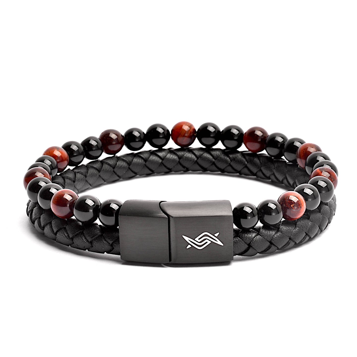 Redeye - Genuine leather bracelet with red tiger-eye stone