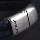 Reef – 6mm Premium Double-Layer Leather Bracelet (Navy Blue)