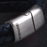 Reef – 6mm Premium Double-Layer Leather Bracelet (Navy Blue)