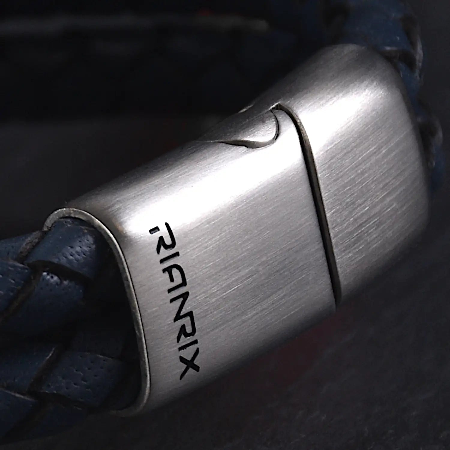 Reef – 6mm Premium Double-Layer Leather Bracelet (Navy Blue)