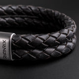 Rhys – 6mm Premium Double-Layer Leather Bracelet (Classic Black)