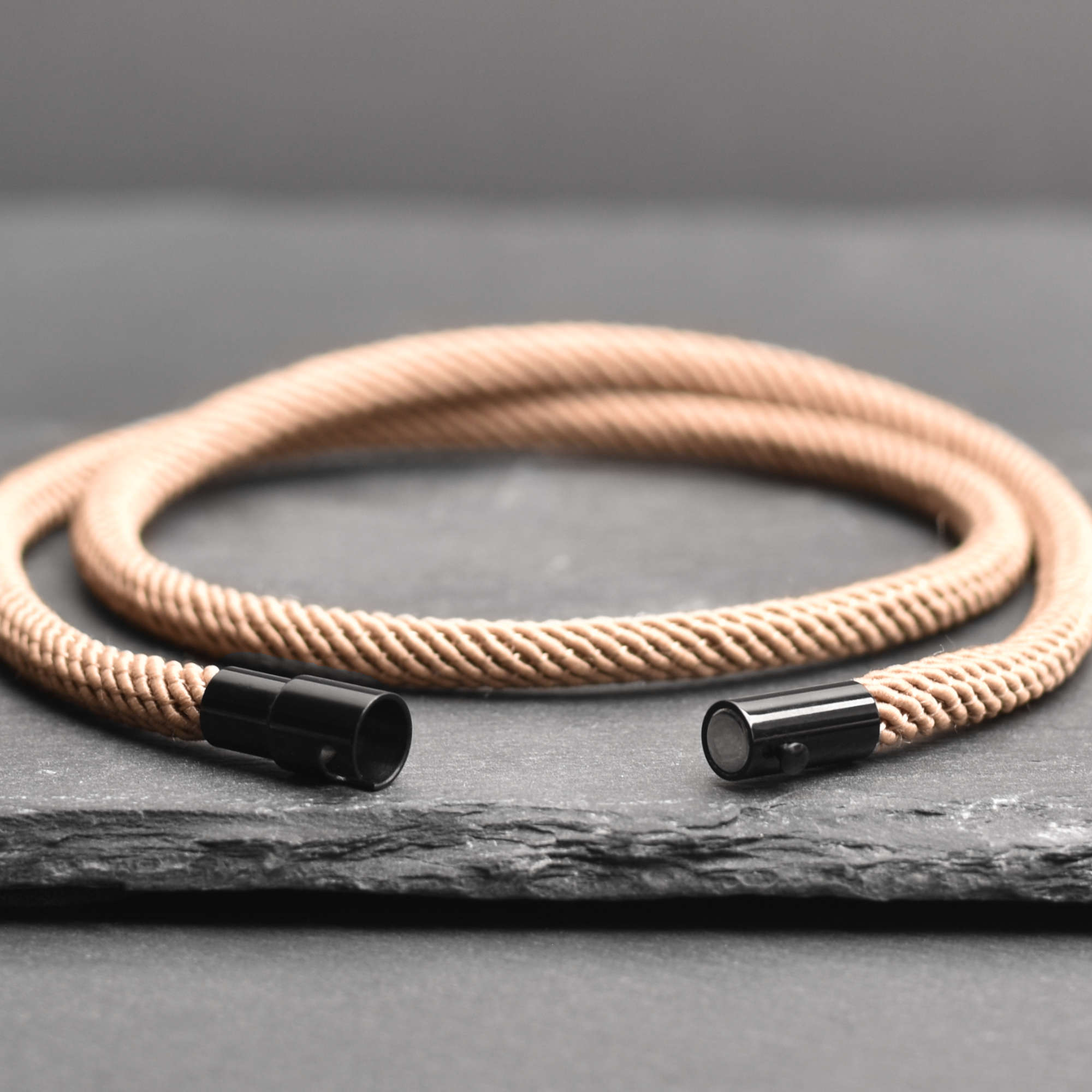 Ronan - 4mm doube-layer Milan rope bracelet in light brown