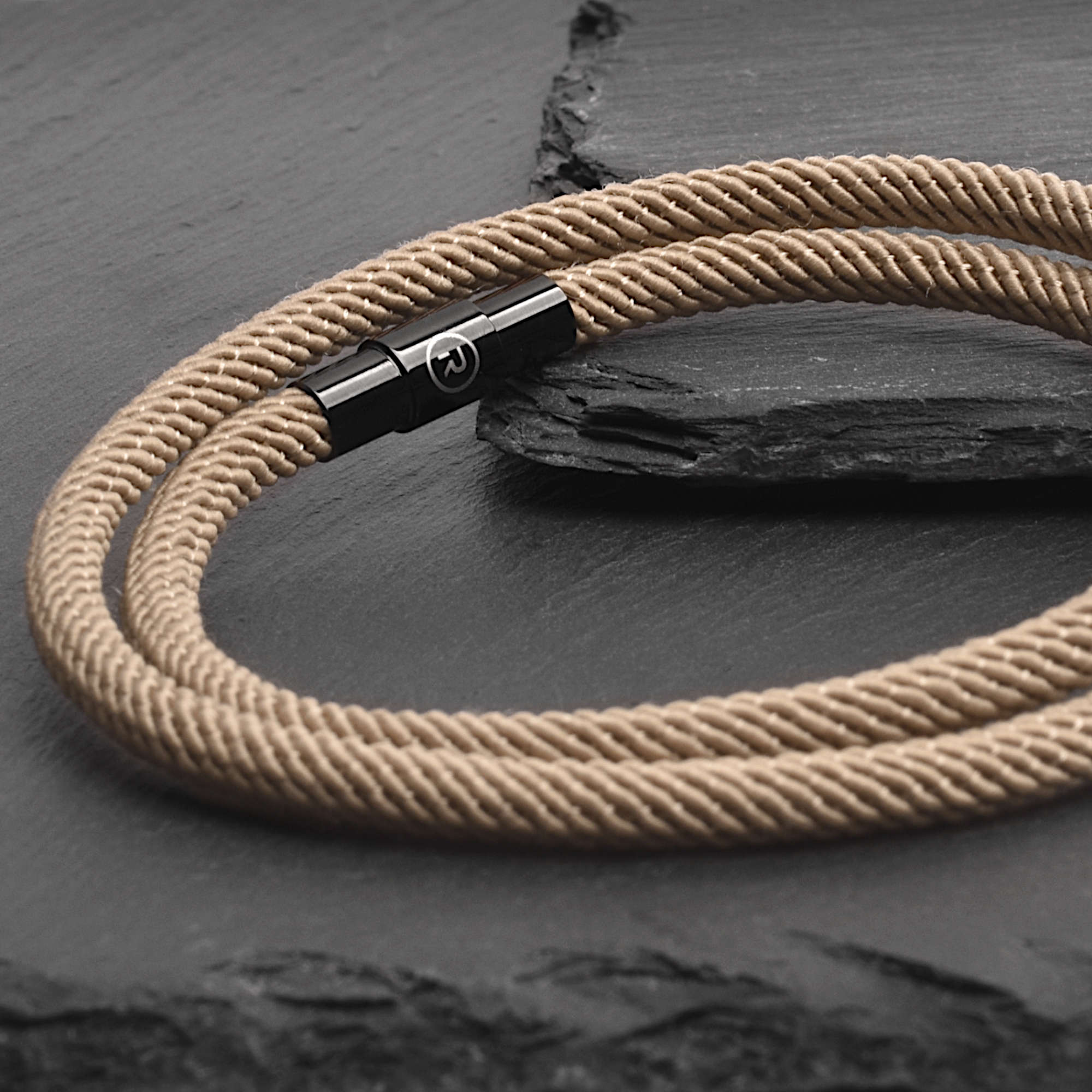 Ronan - 4mm doube-layer Milan rope bracelet in light brown