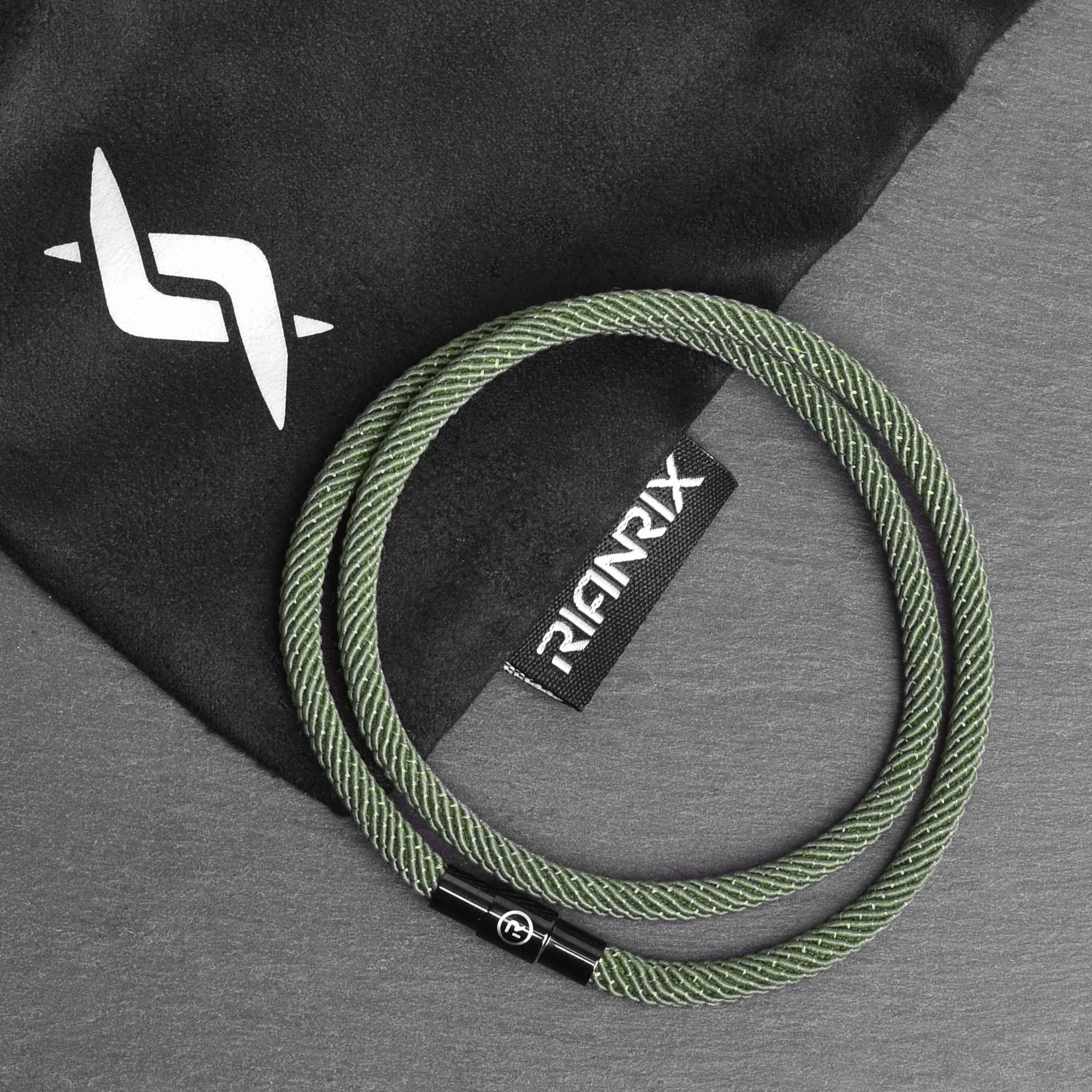 Rowen - 4mm doube-layer Milan rope bracelet in moss green