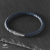 Sapphire - 6mm bolo genuine leather bracelet in dark blue