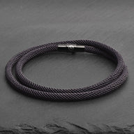 Titan - 4mm doube-layer Milan rope bracelet in black grey