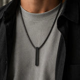 Vector — Black Bar Pendant Necklace