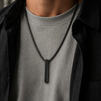 Vector — Black Bar Pendant Necklace