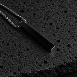 Vector — Black Bar Pendant Necklace
