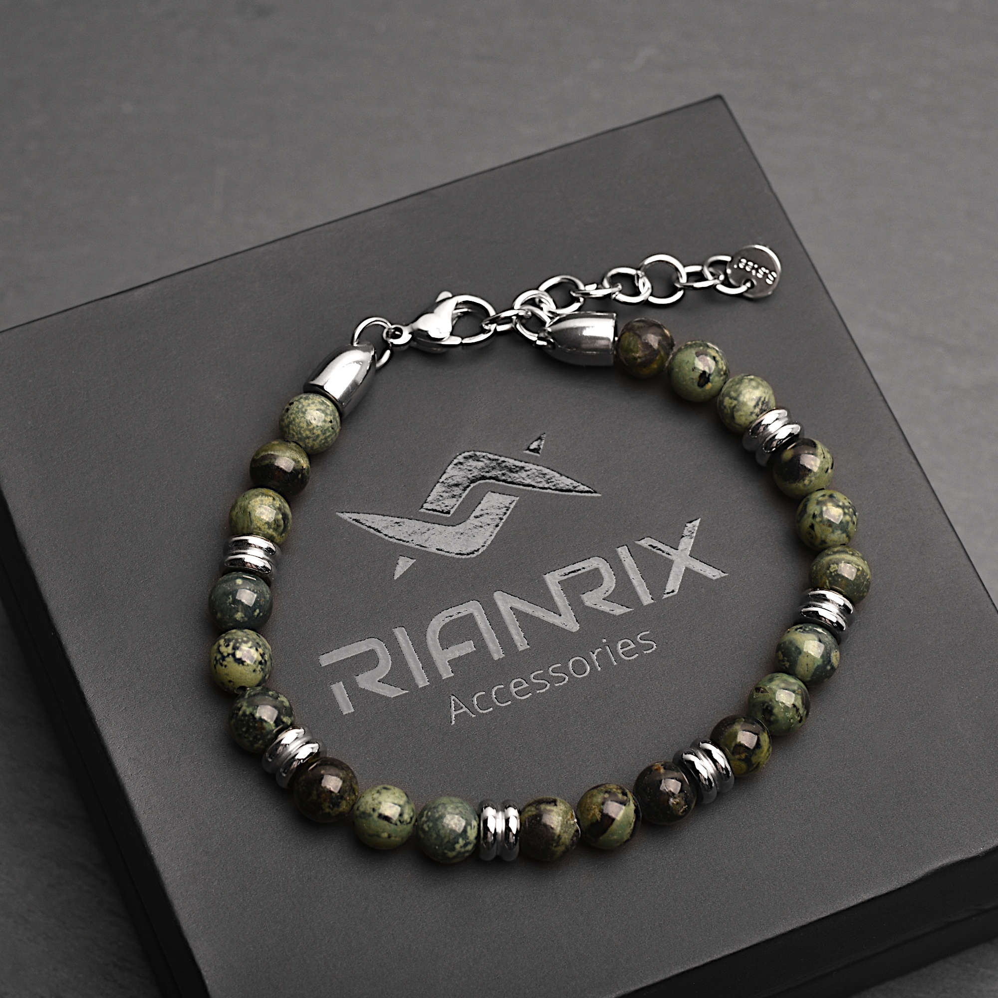 Zenith - Peacock green natural stone bracelet
