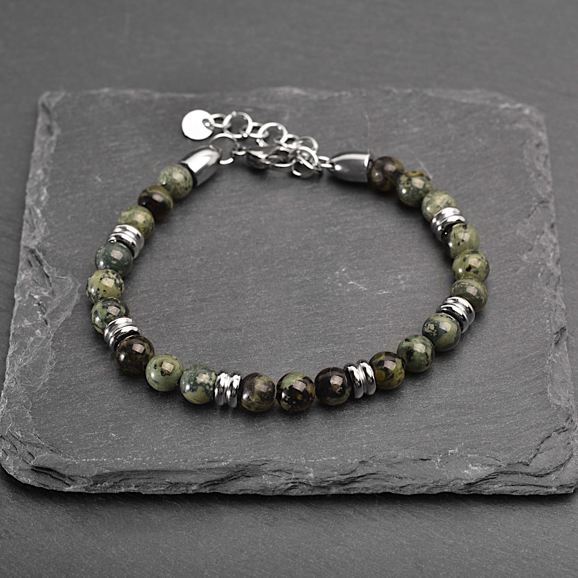 Zenith - Peacock green natural stone bracelet